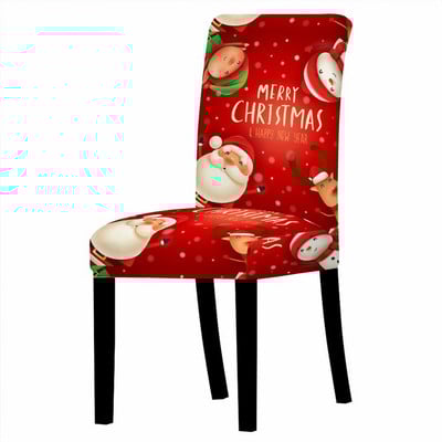 3D karácsonyi szarvas nyomtatott székhuzat étkezőszékhez, magas háttámlával nappali székhuzat székekhez parti esküvőre