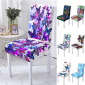 3D leptir spandex navlaka za stolice za blagovaonicu Navlake za stolice s visokim naslonom za dnevnu sobu Vjenčanje Božićni ukrasi