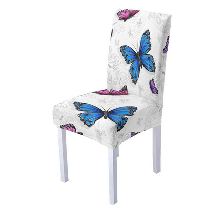3D leptir spandex navlaka za stolice za blagovaonicu Navlake za stolice s visokim naslonom za dnevnu sobu Vjenčanje Božićni ukrasi