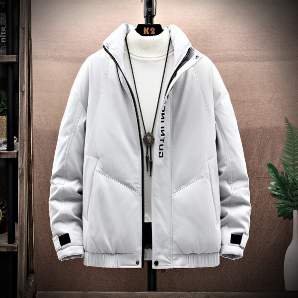 Geaca din bumbac toamna-iarna cu fermoar si inscriptionare