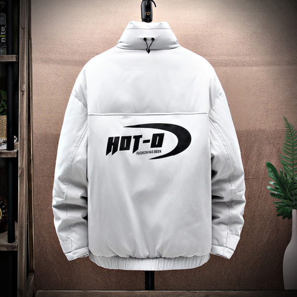 Geaca din bumbac toamna-iarna cu fermoar si inscriptionare