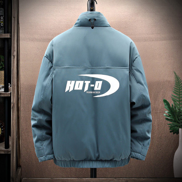 Geaca din bumbac toamna-iarna cu fermoar si inscriptionare