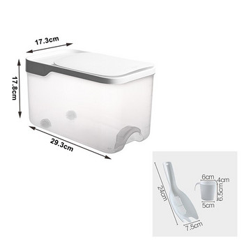 Пластмасова кофа за ориз Кухненска кутия за съхранение на хранителни зърна Устойчив на насекоми Влагоустойчив контейнер за ориз Запечатана кутия Контейнер за кучешка храна