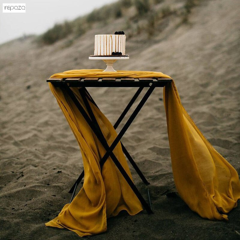 YEPQZQ Vjenčani dar Gaza Stolni trkač Party Table Banner Personalizirajte vjenčanu dekoraciju Ružičasti Guaze salvete i staze 60x400cm