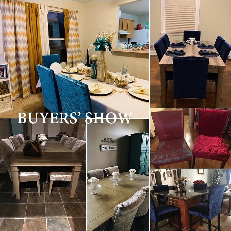 Navlaka za blagovaonski stolac s visokim naslonom veličine XL, rastezljiva baršunasta navlaka za stolicu, elastična navlaka za sjedalo, štitnik za stolice za svadbeni banket