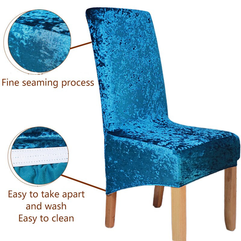 Navlaka za blagovaonski stolac s visokim naslonom veličine XL, rastezljiva baršunasta navlaka za stolicu, elastična navlaka za sjedalo, štitnik za stolice za svadbeni banket