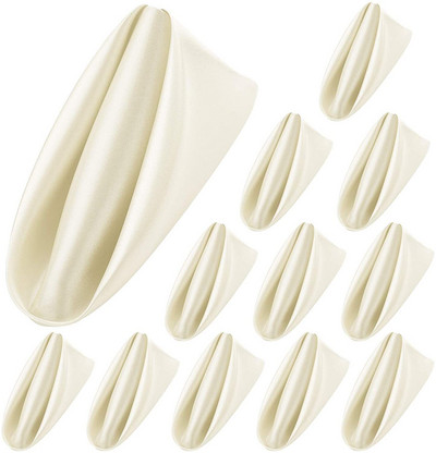 10db/tétel Négyzet alakú szatén asztali szalvéták puha zsebkendő Romantikus esküvői bankett asztalterítő vacsora dekoráció egyedi szalvéták