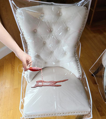 Пластмасови калъфи за столове за трапезария, Водоустойчиви пластмасови калъфи за столове с облегалки Тежкотоварен прозрачен калъф за седалка на стол без прах