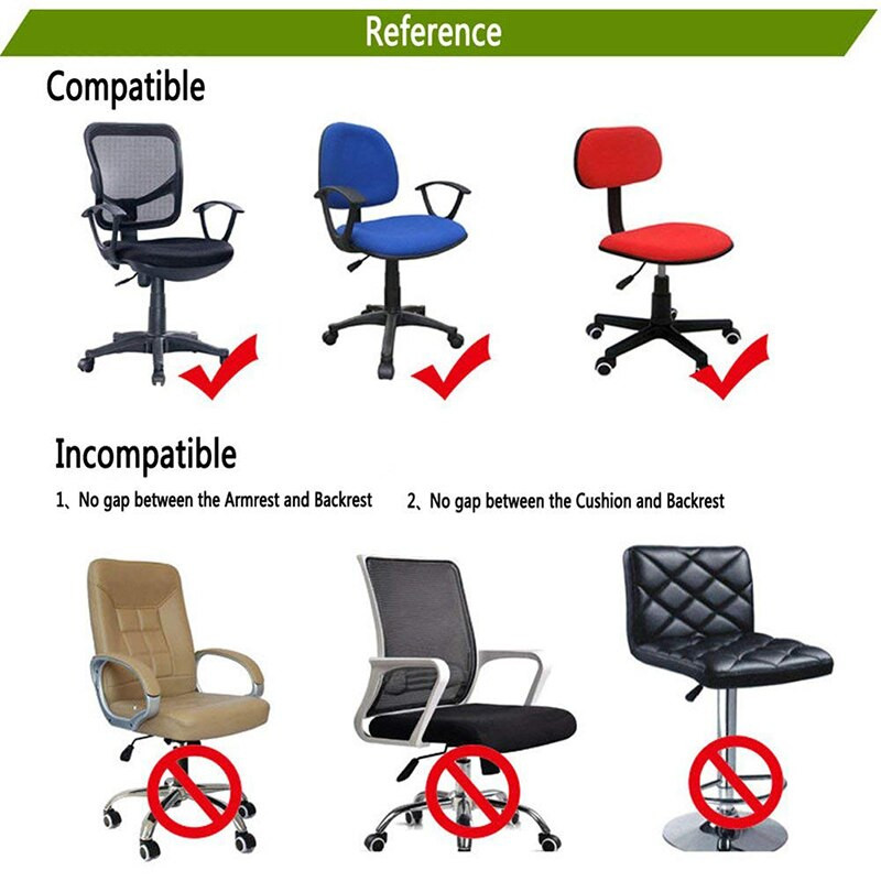 Kompiuterio kėdės užvalkalas Elastinis spandex kėdės užvalkalas Universalus rankinės kėdės sėdynės užvalkalas Dulkėms atsparus sėdynės kėdės apsauga Namų biuras