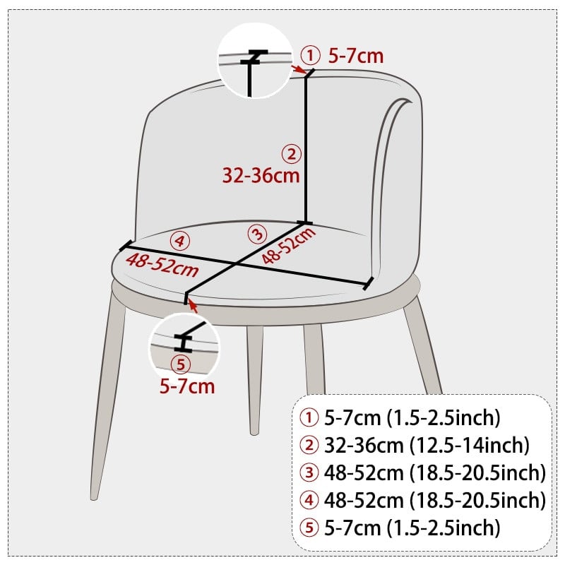 Sala de mese fără cotiere Husă elastică pentru scaune scaune de birou Husă cu acoperire pentru spate curbat Husă pentru scaune elastică pentru machiaj Culoare uni