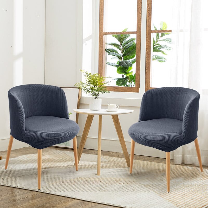 Sala de mese fără cotiere Husă elastică pentru scaune scaune de birou Husă cu acoperire pentru spate curbat Husă pentru scaune elastică pentru machiaj Culoare uni