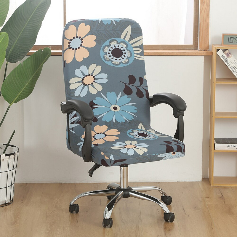 Nyomtatott elasztikus székhuzatok, szennyeződésmentes forgó, rugalmas irodai számítógépes asztali székhuzat Levehető csúszóhuzatok M/L