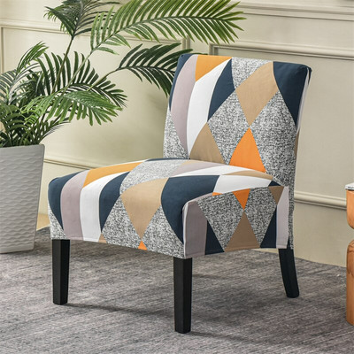 Accent navlaka za stolicu bez ruku Geometrijski print Navlaka za tabure za jednu sofu Nordic rastezljive navlake za stolice Elastična zaštitna navlaka za kauč