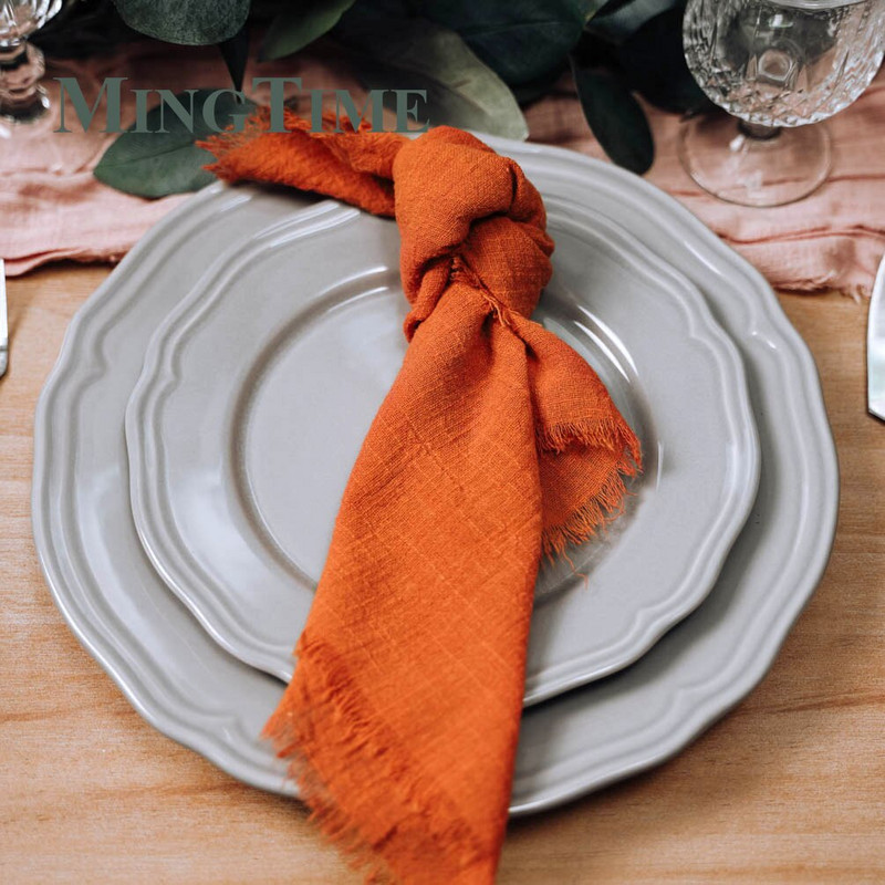 10 ks obrúskov z bavlnenej látky 41*41 cm, rustikálna gáza, vreckovka, utierka na čaj, prestieranie, svadobné potreby, ľanové doplnky, dekorácia stola pre domácnosť