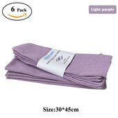 6 db-os szett 30x45 cm-es lila szövet szalvéták, újrafelhasználható mosható asztali alátét WeddingParty otthoni étkezőasztal dekoráció