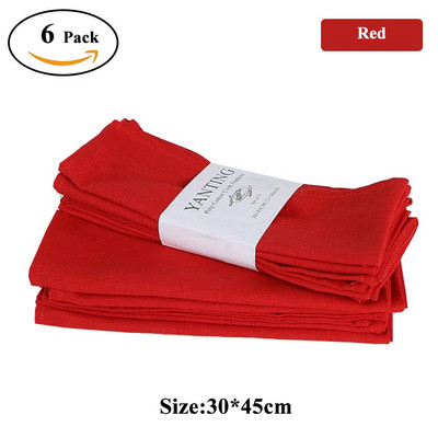 6 db-os szett 30x45 cm-es lila szövet szalvéták, újrafelhasználható mosható asztali alátét WeddingParty otthoni étkezőasztal dekoráció