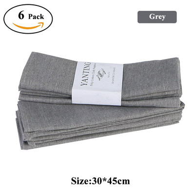 6 db-os szett 30x45 cm-es lila szövet szalvéták, újrafelhasználható mosható asztali alátét WeddingParty otthoni étkezőasztal dekoráció