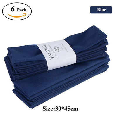 6 db-os szett 30x45 cm-es lila szövet szalvéták, újrafelhasználható mosható asztali alátét WeddingParty otthoni étkezőasztal dekoráció