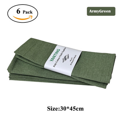 6 db-os szett 30x45 cm-es lila szövet szalvéták, újrafelhasználható mosható asztali alátét WeddingParty otthoni étkezőasztal dekoráció