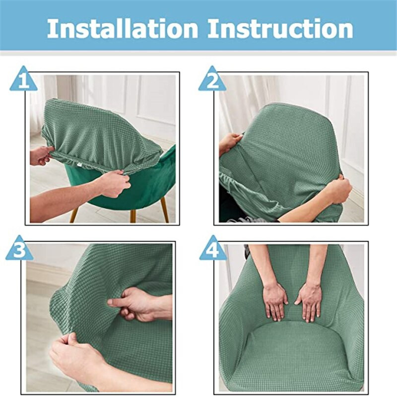 1/6 db Polar gyapjú szövet magas karos szék huzat Elasztikus Stretch étkező szék huzat Slipcover irodai szék House De Chaise