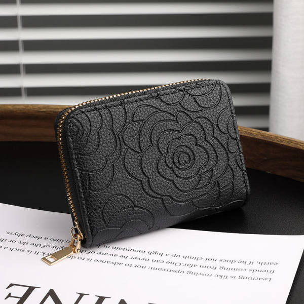 Portofel de dama din piele ecologica cu element 3D