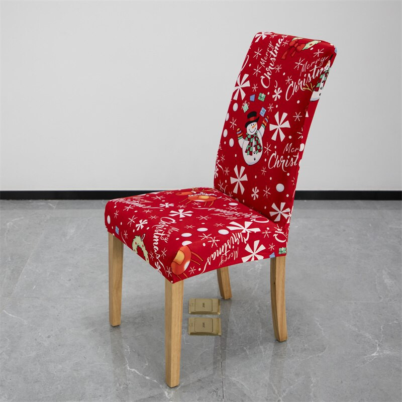 Χριστουγεννιάτικα ελαστικά καλύμματα καρέκλας τραπεζαρίας Spandex Stretch καρέκλα καλύμματα καθισμάτων Καλύμματα καθισμάτων για Χριστουγεννιάτικη διακόσμηση γάμου κουζίνας
