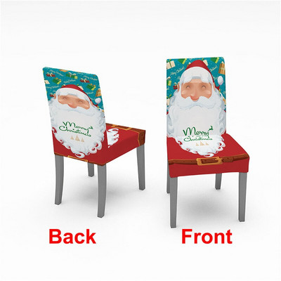 Božićna navlaka za stolice Rastezljivi spandex Navidad Funda Silla s digitalnim tiskom Navlake za kuhinjske blagovaonske stolice Home Party Xmas Decor