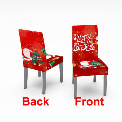 Božićna navlaka za stolice Rastezljivi spandex Navidad Funda Silla s digitalnim tiskom Navlake za kuhinjske blagovaonske stolice Home Party Xmas Decor