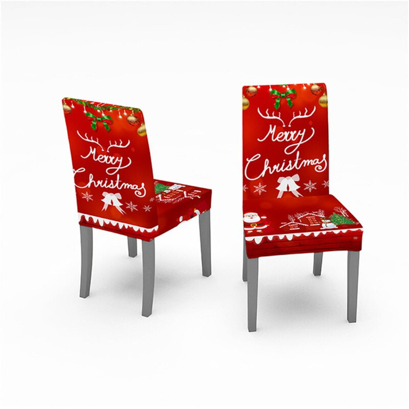 Vianočný poťah na stoličku, strečový spandex, digitálna potlač, Navidad Funda Silla, poťahy na kuchynské a jedálenské stoličky, domáce, párty, vianočné dekorácie