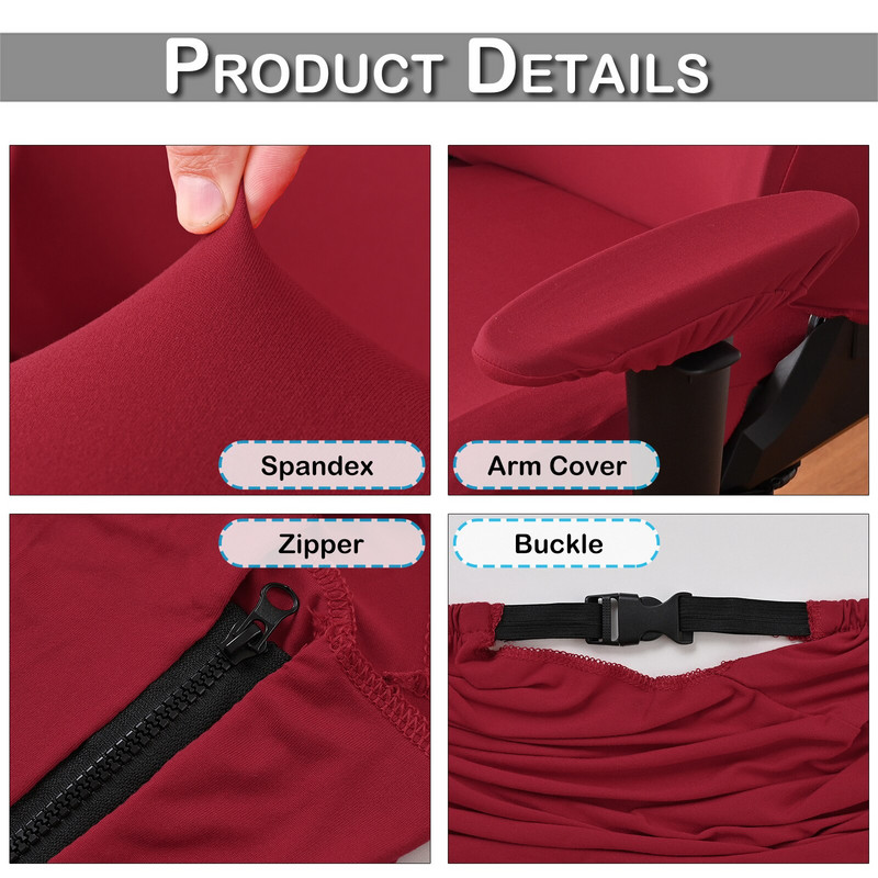 Navlake za stolice za računalne utrke Navlake za stol Naborana navlaka za uredsku fotelju Štitnik za sjedalo Spandex Rastezljiva navlaka za ležanje