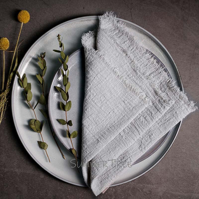 12 KOM Salvete Pamučna gaza 41 cm Salvete Muslin Čajne ručnike Večera Retro gaza Svadbena zabava Rustikalna dekoracija stola 16 inča