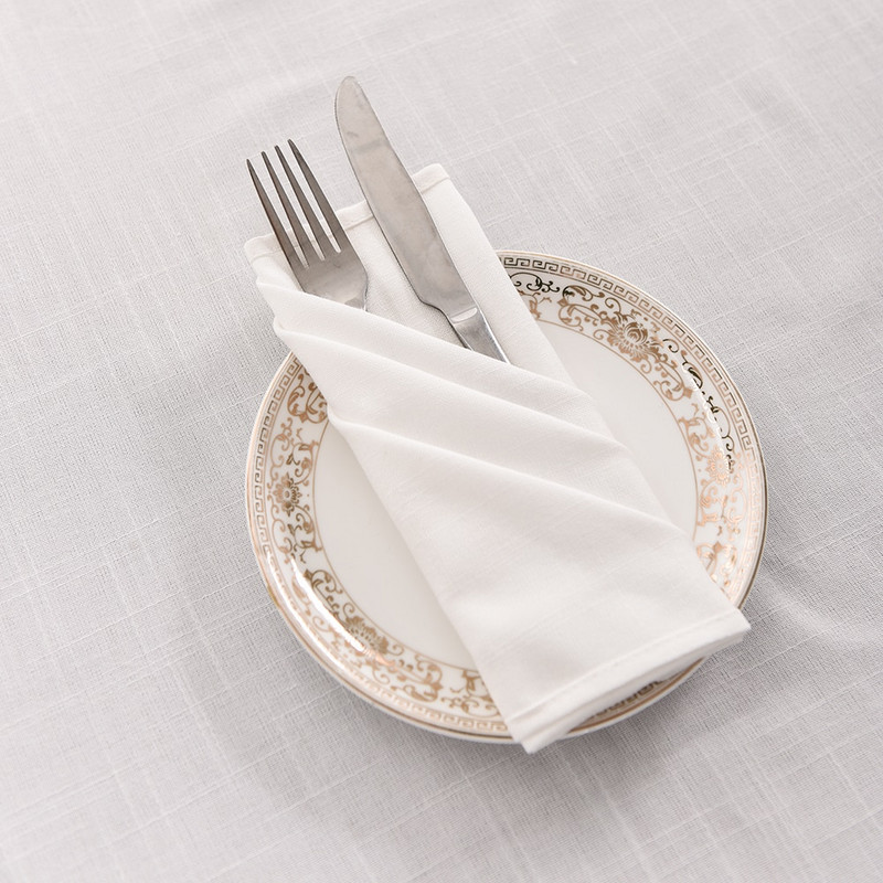 12 kom Bijeli ubrus Stol Salveta Vjenčanje Stolnjak Restoran Kućanstvo Pamuk Posteljina Salveta Podloga za stol