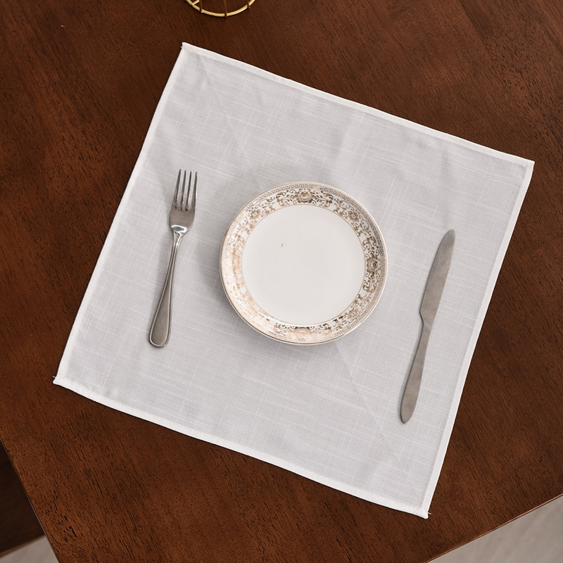 12 kom Bijeli ubrus Stol Salveta Vjenčanje Stolnjak Restoran Kućanstvo Pamuk Posteljina Salveta Podloga za stol