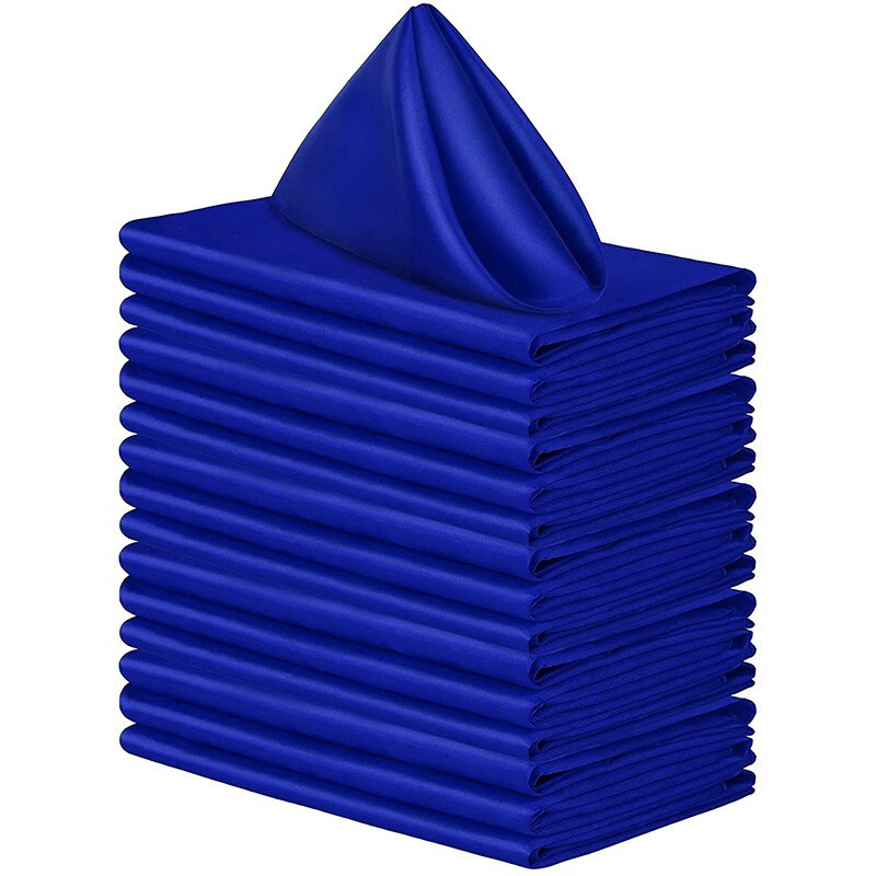 50 buc șervețele din satin 43 cm * 43 cm Servire decor de masă Prosop de cină pentru petrecere de nuntă Home Hotel Decor de Crăciun Servețele de masă verde