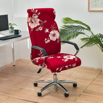 Husă elastică pentru scaune pentru computer Huse fotoliu rezistente la praf Imprimate cu geometrie elastică pentru jocuri de birou Huse pentru scaune rotative M/L