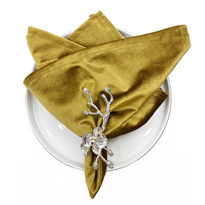 Essie Home Luksuzni 6kom/Partija 45cm*45cm Bordo tamnozelena šampanjac zlatna Baršunasta stolna salveta za vjenčanje po narudžbi