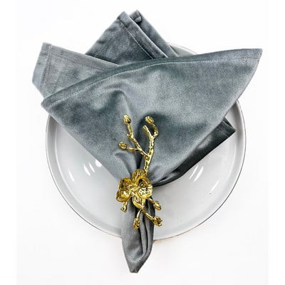 Essie Home Luksuzni 6kom/Partija 45cm*45cm Bordo tamnozelena šampanjac zlatna Baršunasta stolna salveta za vjenčanje po narudžbi