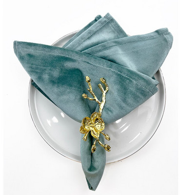 Essie Home Luksuzni 6kom/Partija 45cm*45cm Bordo tamnozelena šampanjac zlatna Baršunasta stolna salveta za vjenčanje po narudžbi