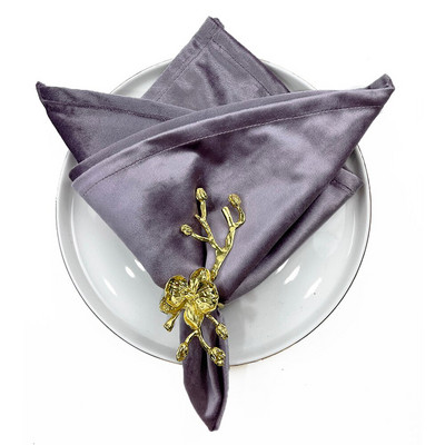 Essie Home Luksuzni 6kom/Partija 45cm*45cm Bordo tamnozelena šampanjac zlatna Baršunasta stolna salveta za vjenčanje po narudžbi