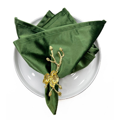 Essie Home Luksuzni 6kom/Partija 45cm*45cm Bordo tamnozelena šampanjac zlatna Baršunasta stolna salveta za vjenčanje po narudžbi