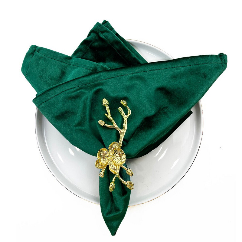 Essie Home Luksuzni 6kom/Partija 45cm*45cm Bordo tamnozelena šampanjac zlatna Baršunasta stolna salveta za vjenčanje po narudžbi