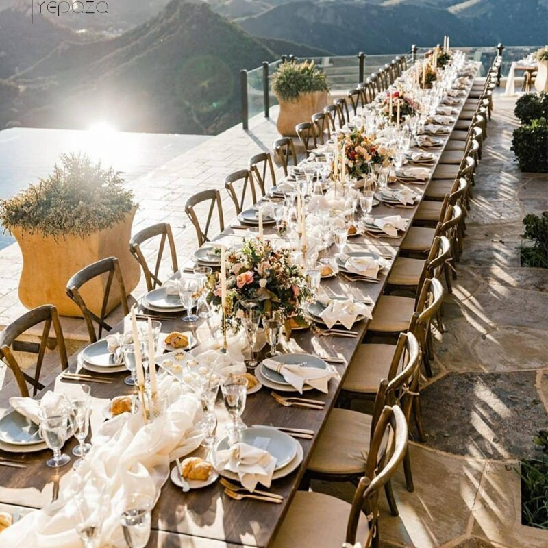 10 τμχ Γαμήλια 100% βαμβακερή λευκή πετσέτα χαρτοπετσέτας φίλοι μουσελίνα ιβουάρ πετσέτα τσαγιού χειροποίητες υφασμάτινες χαρτοπετσέτες από γάζα