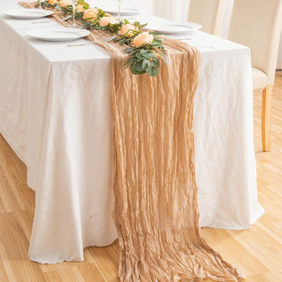 Šifon, pamuk, gaza, stol, platnena salveta za seosko vjenčanje, božićna večera, trčanje, luksuzni boho dekor za dom