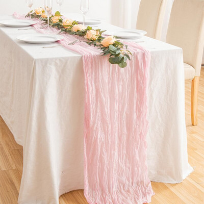 Šifon, pamuk, gaza, stol, platnena salveta za seosko vjenčanje, božićna večera, trčanje, luksuzni boho dekor za dom