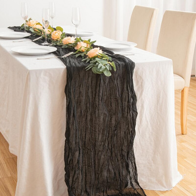 Šifon, pamuk, gaza, stol, platnena salveta za seosko vjenčanje, božićna večera, trčanje, luksuzni boho dekor za dom