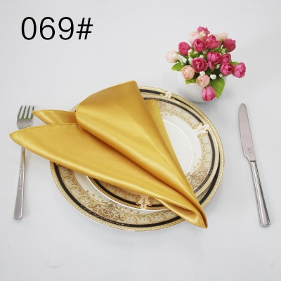 NP002 евтини 40см*40см 10 бр./партида прашно розово бордо зелено синьо златисто синьо сребристо сиво черно бяло червено люляково сатенена салфетка
