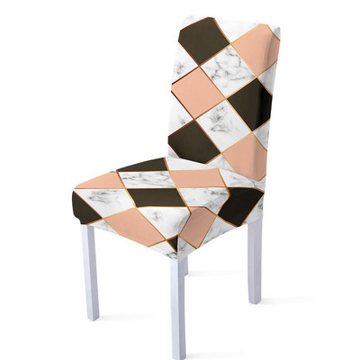 Elastična navlaka za stolicu od spandexa 3D mramorna geometrijska rastezljiva zaštita za stolicu s visokim naslonom Presvlaka za svadbena zabava Blagovaonica