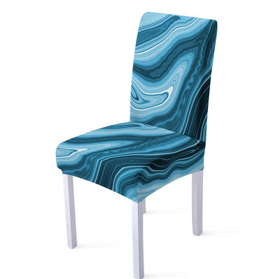 Elastična navlaka za stolicu od spandexa 3D mramorna geometrijska rastezljiva zaštita za stolicu s visokim naslonom Presvlaka za svadbena zabava Blagovaonica