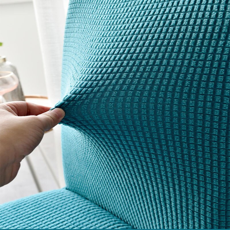 Kockás Polar gyapjú szék huzathoz Sűrített Elasztikus Hotel Étterem Székhuzat Lerakódásgátló széklethuzat