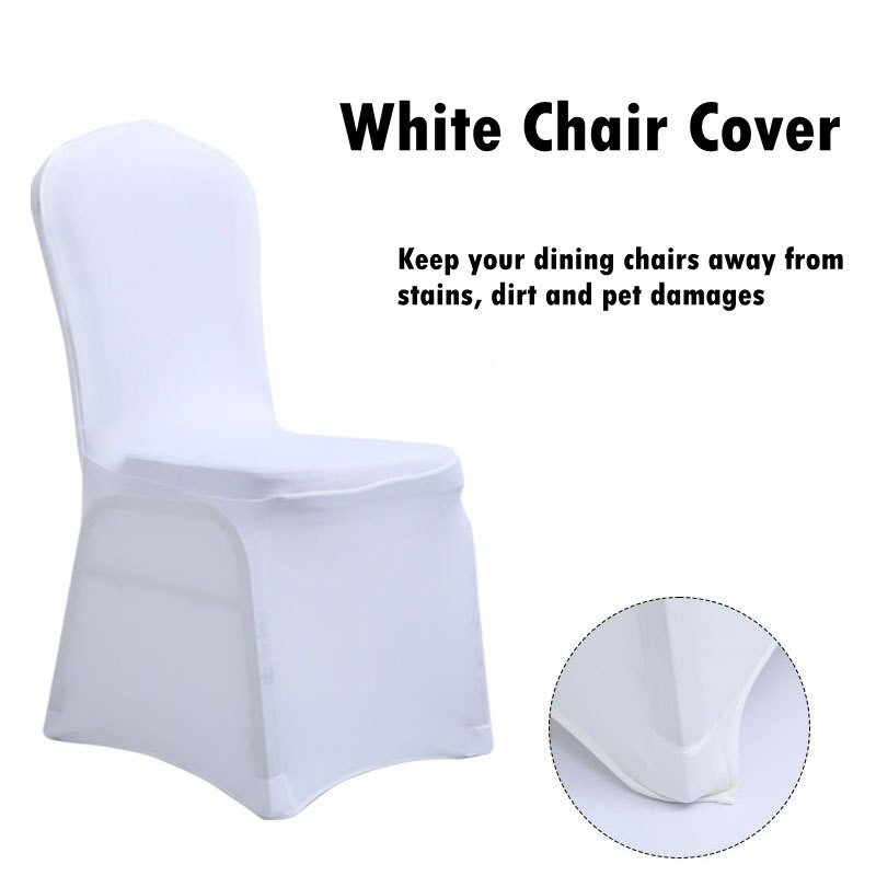 Viešbučio vestuvių vakarėlio kėdės užvalkalas spandex tamprus užvalkalas restorano banketų vakarėliui Universalus baltas kėdės užvalkalas